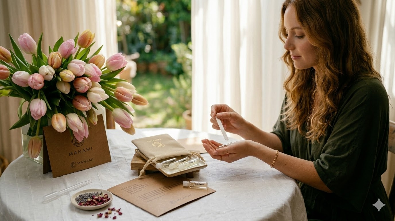 Jak najít svou osudovou vůni? Průvodce rituálem testování přírodních parfémů MANAMI