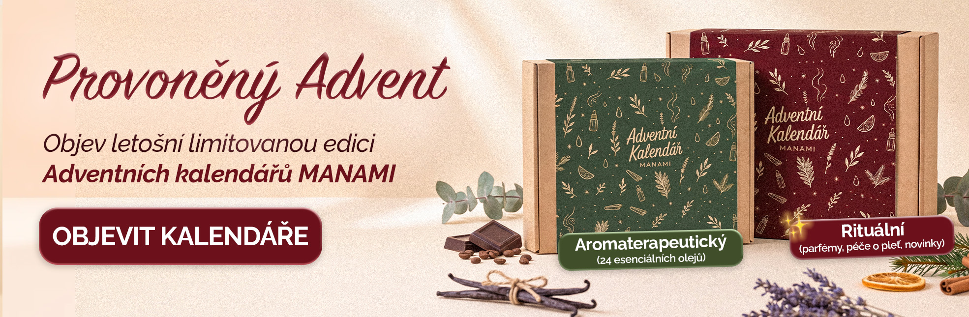 Adventní kalendáře MANAMI 2026 - Banner