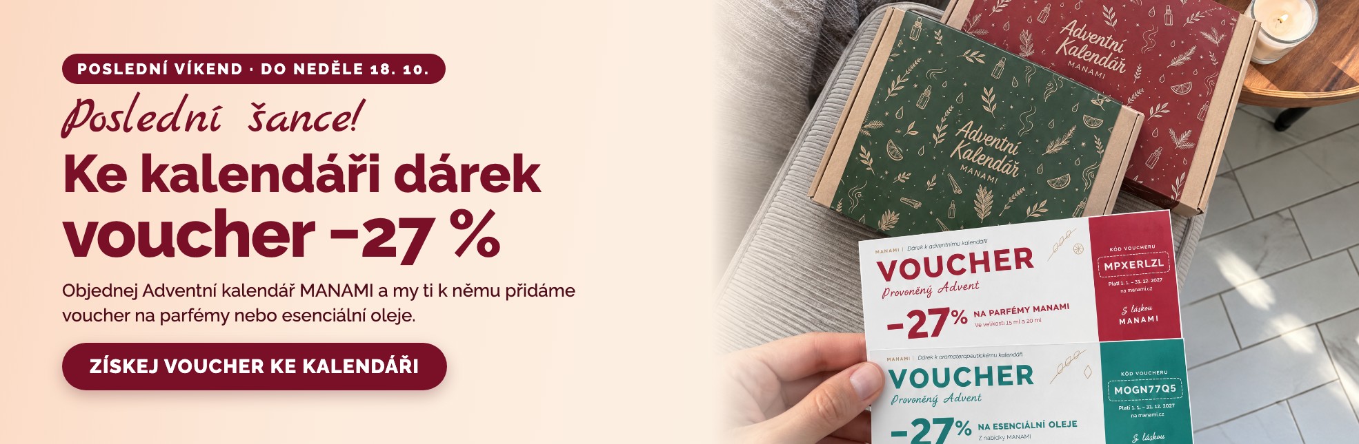 Adventní kalendáře MANAMI 2026 - Banner