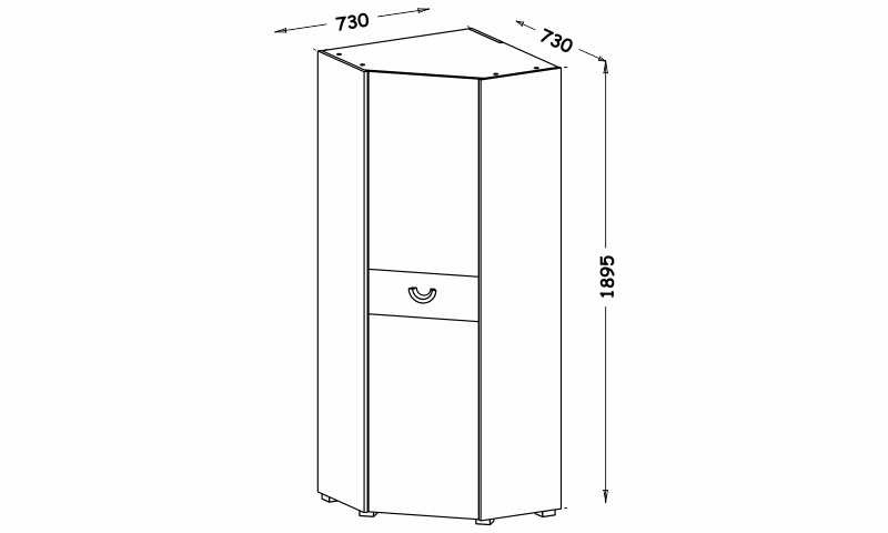 Rohová šatní skříň - CARINI CA7