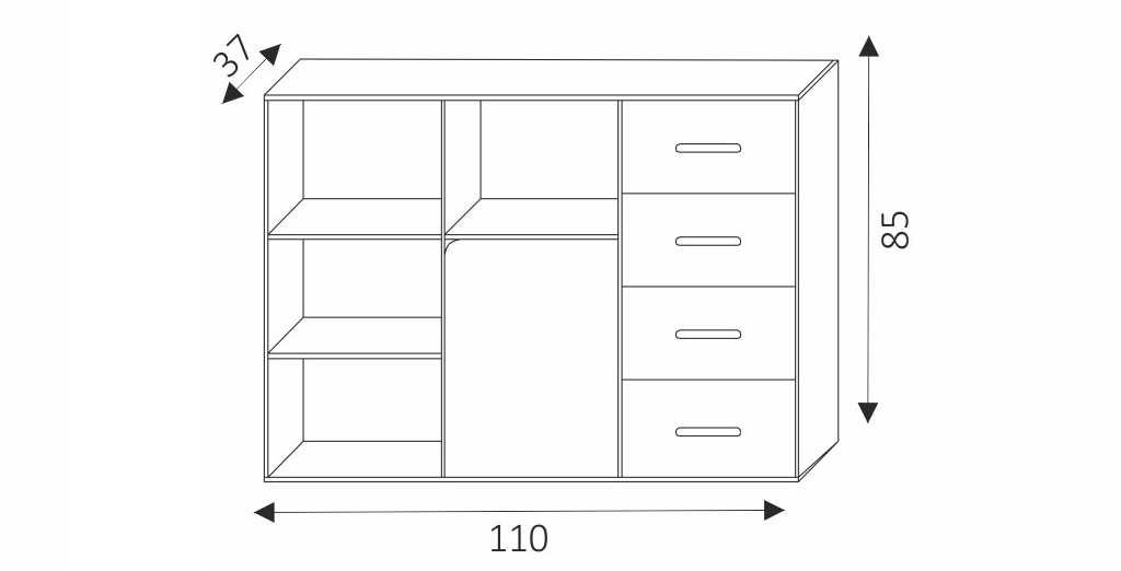 Komoda - BRUNO 3 rozměry