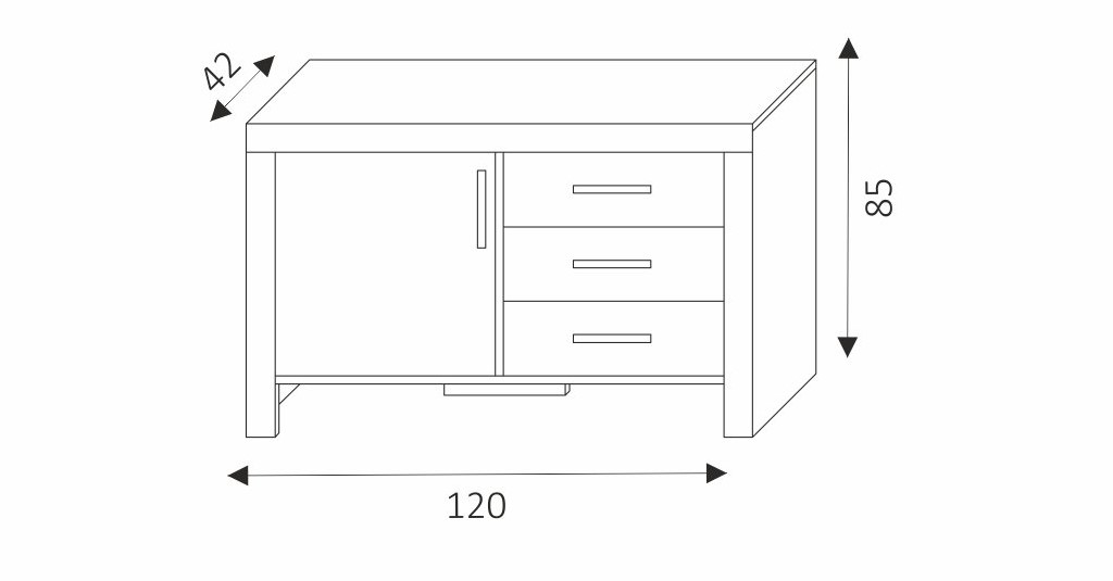  Komoda - CEZAR 11 rozměry
