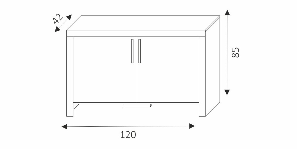 Komoda - CEZAR 12 rozměry
