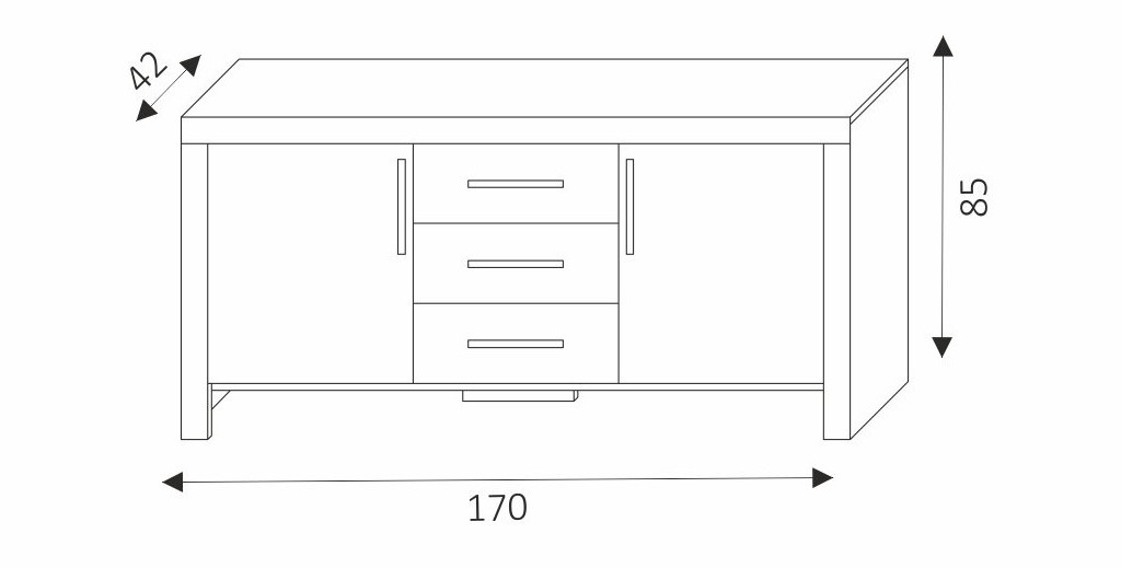 Komoda - CEZAR 13 rozměry