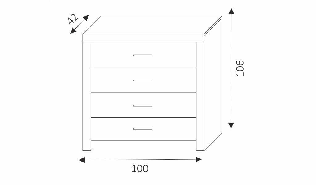 Komoda - CEZAR 9 rozměry