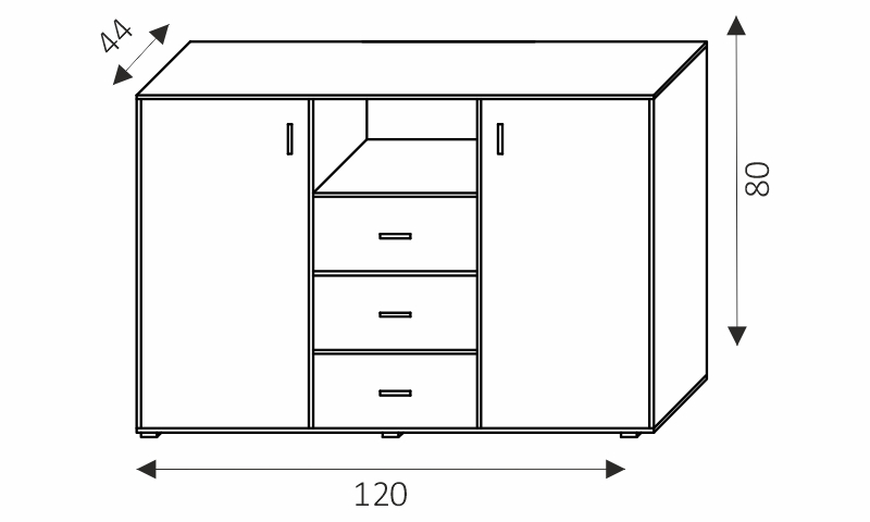 Komoda - INEZ PLUS 11 rozměry
