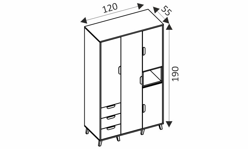 Šatní skříň - JOKER 1 rozměry