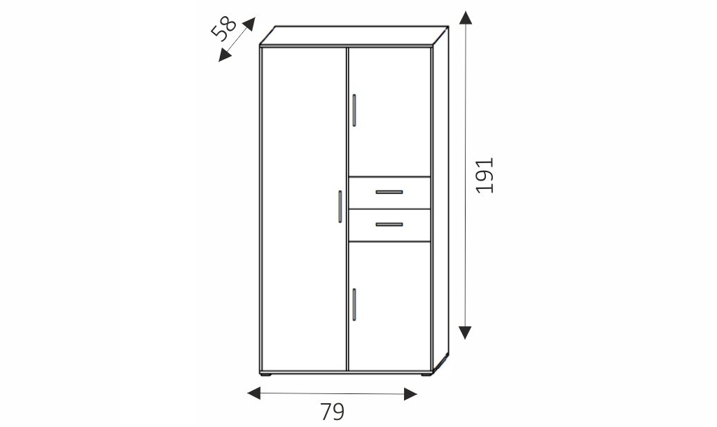 Šatní skříň - NEMO 2 rozměry