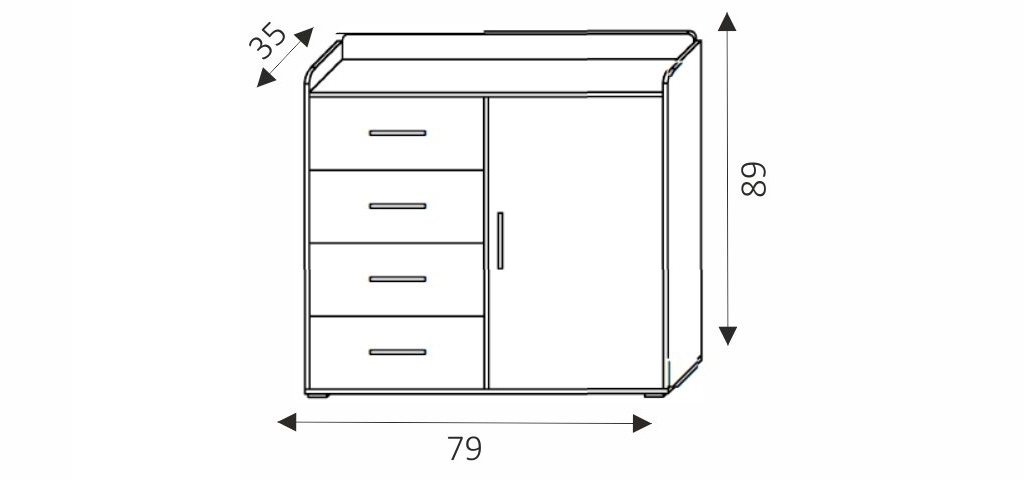 Komoda - NEMO 6 rozměry