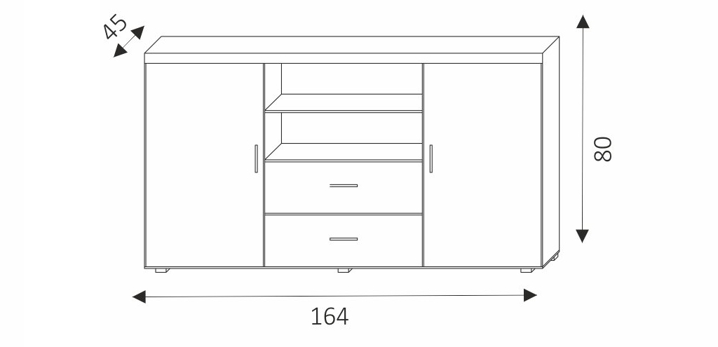 Komoda - SAMBA 5 rozměry
