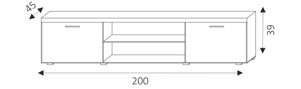Skříňka pod TV - SAMBA 8 rozměry