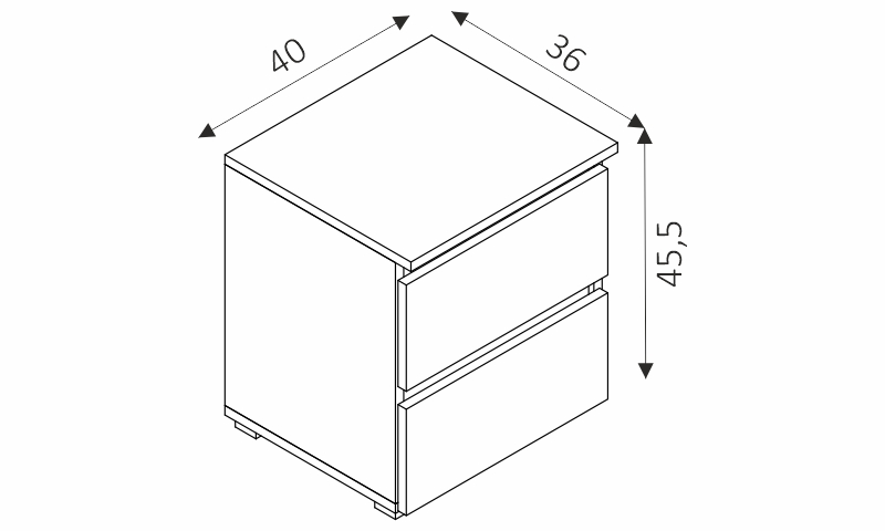 Noční stolek - COSMO C13 rozměry