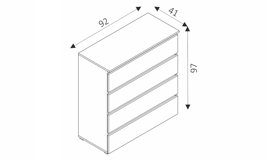 Komoda - COSMO C04 rozměry