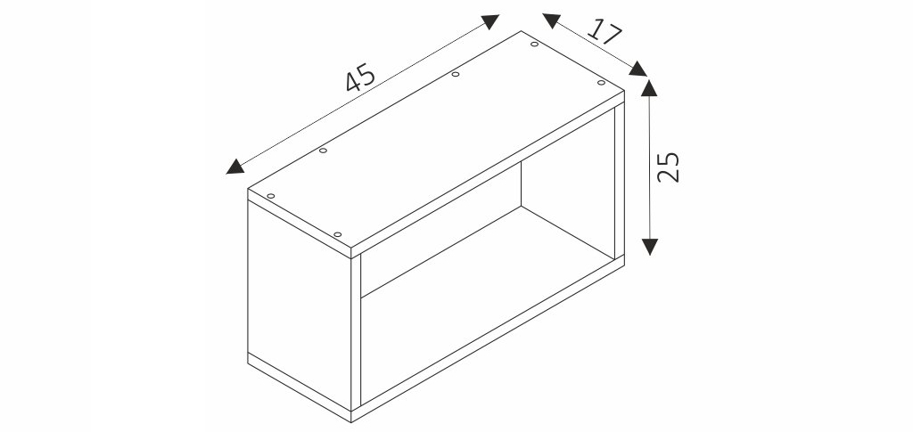 Nástěnná police - COSMO C11 rozměry