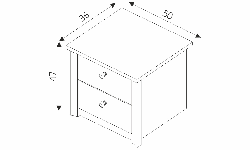 Noční stolek - FINEZJA F12 rozměry