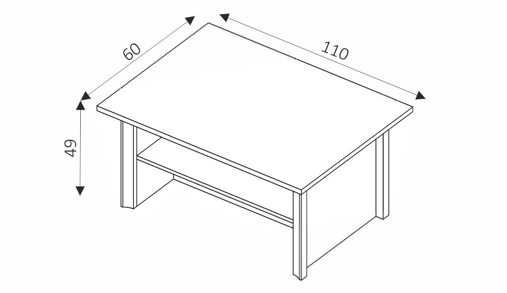 Konferenční stolek - FINEZJA F17 rozměry