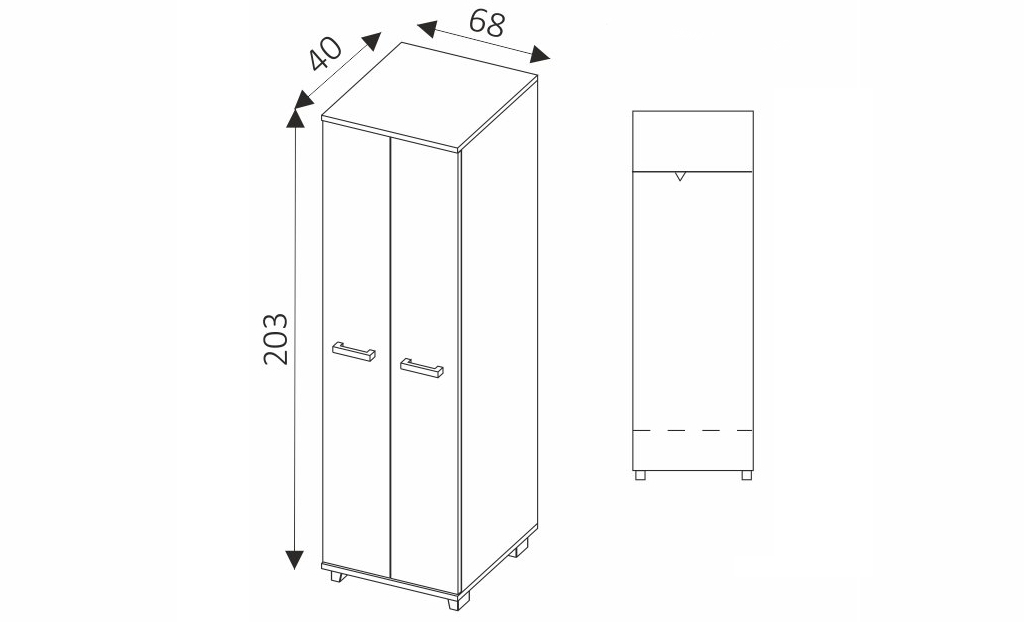 Šatní skříň - MAXIMUS M15 rozměry