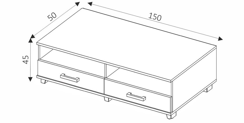 Skříňka pod TV - MAXIMUS M30 rozměry