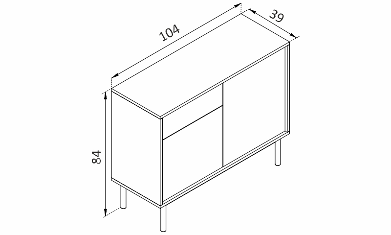 Komoda - BASIC BK104 rozměry