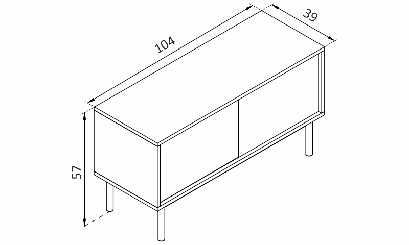 Skříňka pod TV - BASIC BRTV104 rozměry