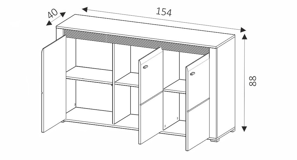 Komoda - CAMPARI CK154 rozměry