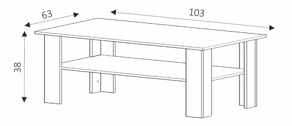 Konferenční stolek - CAMPARI CS103 rozměry