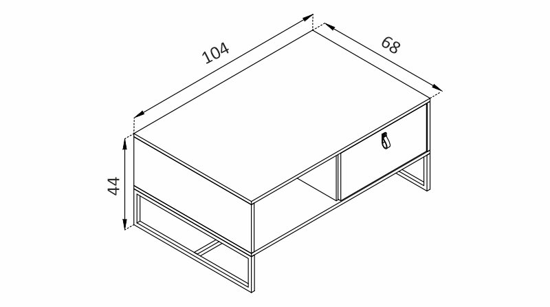 Konferenční stolek - DARK DL104 rozměry