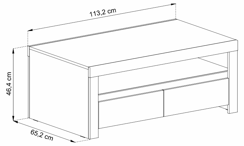 Konferenční stolek - EVOKE EL113 rozměry