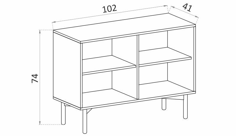 Komoda - FLOW FK102 rozměry