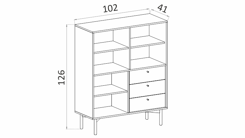 Komoda - FLOW FR102 rozměry
