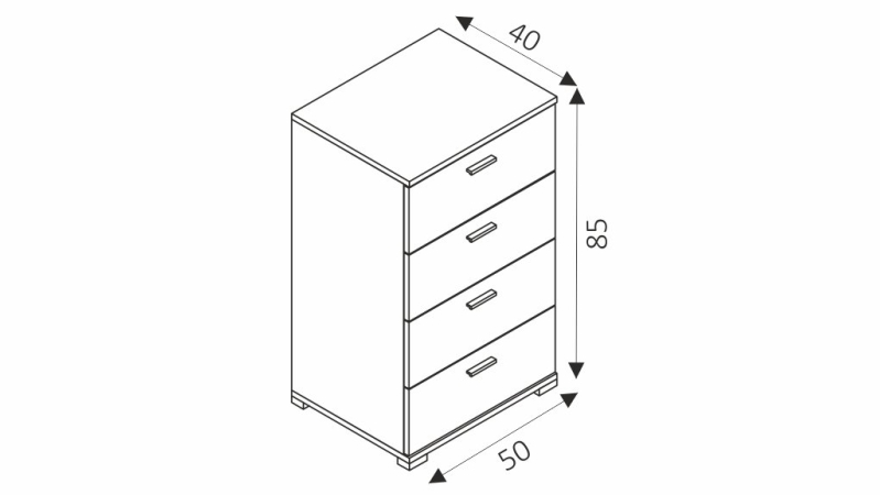 Komoda - PK50 rozměry