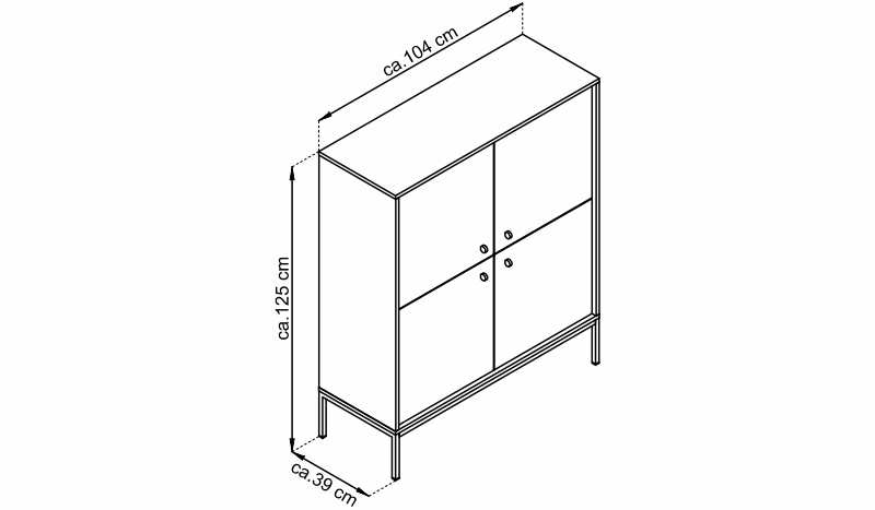 Skříňka - MONO MK104 rozměry
