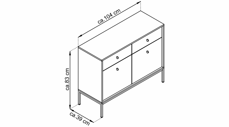 Komoda - MONO MKSZ104 rozměry