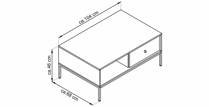 Konferenční stolek - MONO ML104 rozměry