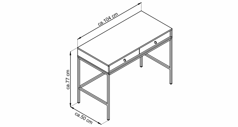 Psací stůl - MONO MT104 rozměry