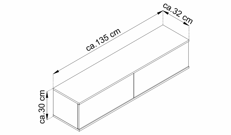  Závěsná skříňka pod TV - ORO RTV-135 MDF