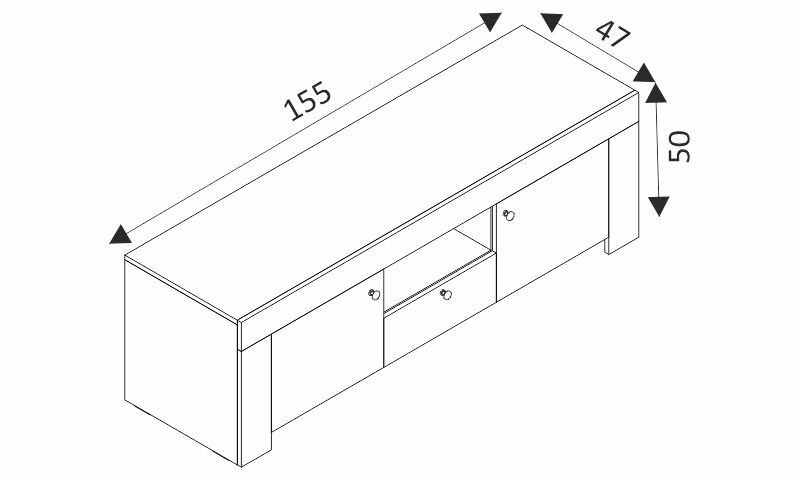 Skříňka pod TV - RENE RRTV155 rozměry