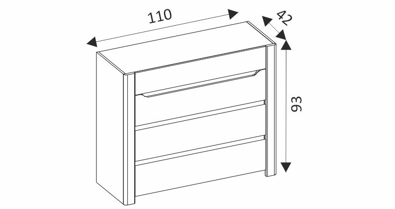 Komoda - DESJO 11 rozměry