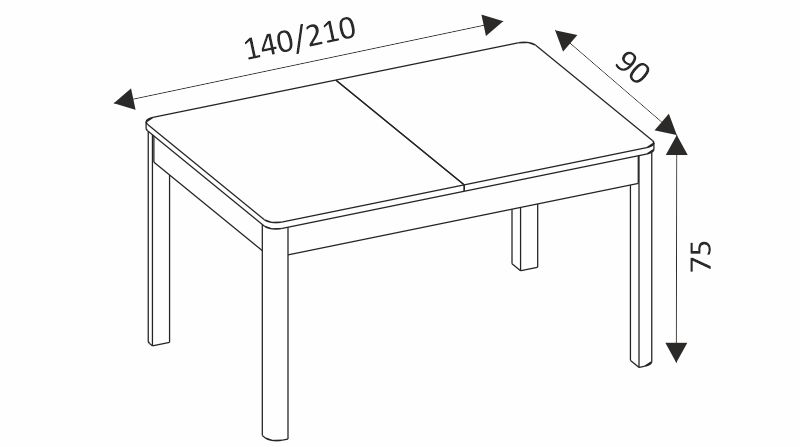 Jídelní stůl rozkládací - DESJO 42 rozměry