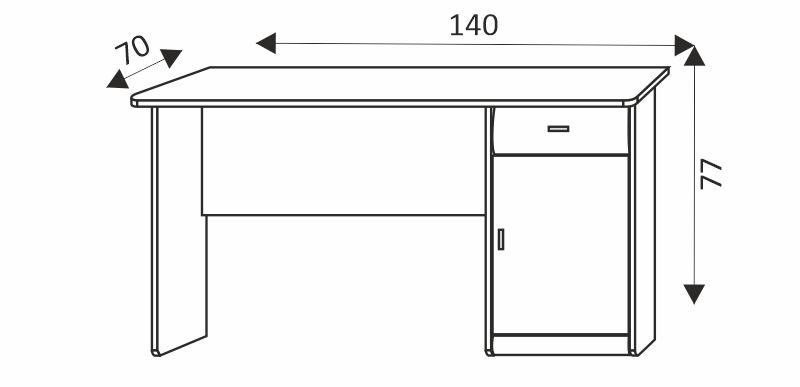 Psací stůl - DOVER 40 rozměry