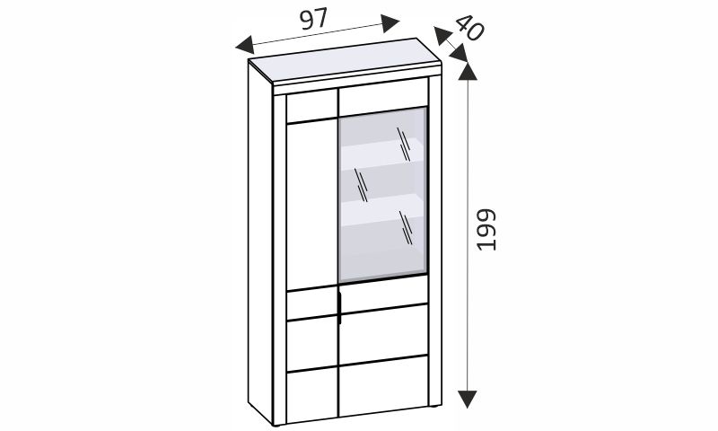 Vitrína - KAMA 12 rozměry