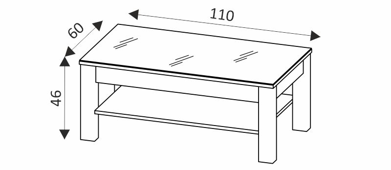 Konferenční stolek - KAMA 41 rozměry