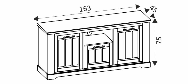 Skříňka pod TV - LIDO 26 rozměry