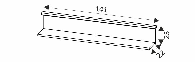 Nástěnná police - LIDO 35 rozměry