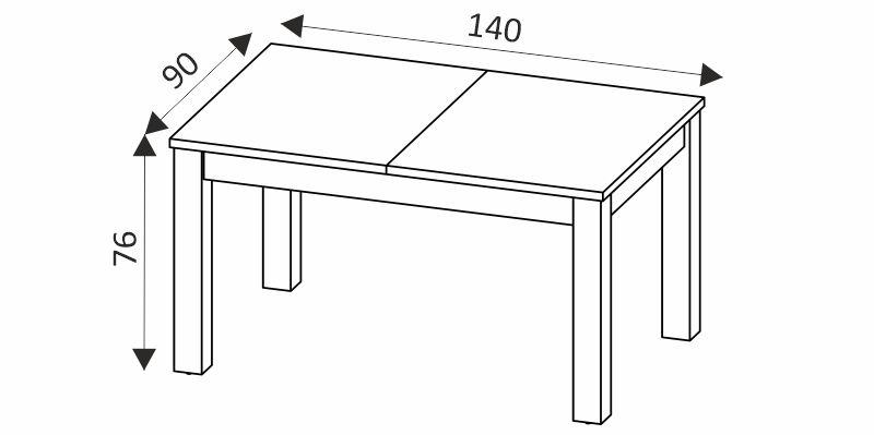 Jídelní stůl rozkládací - LIDO 40 rozměry