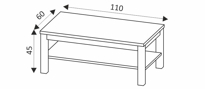 Konferenční stolek - LIDO 41 rozměry