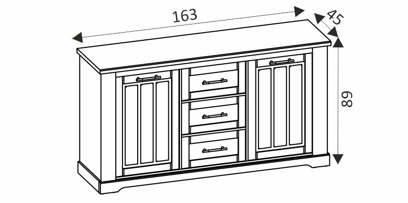 Komoda - LIDO 45 rozměry