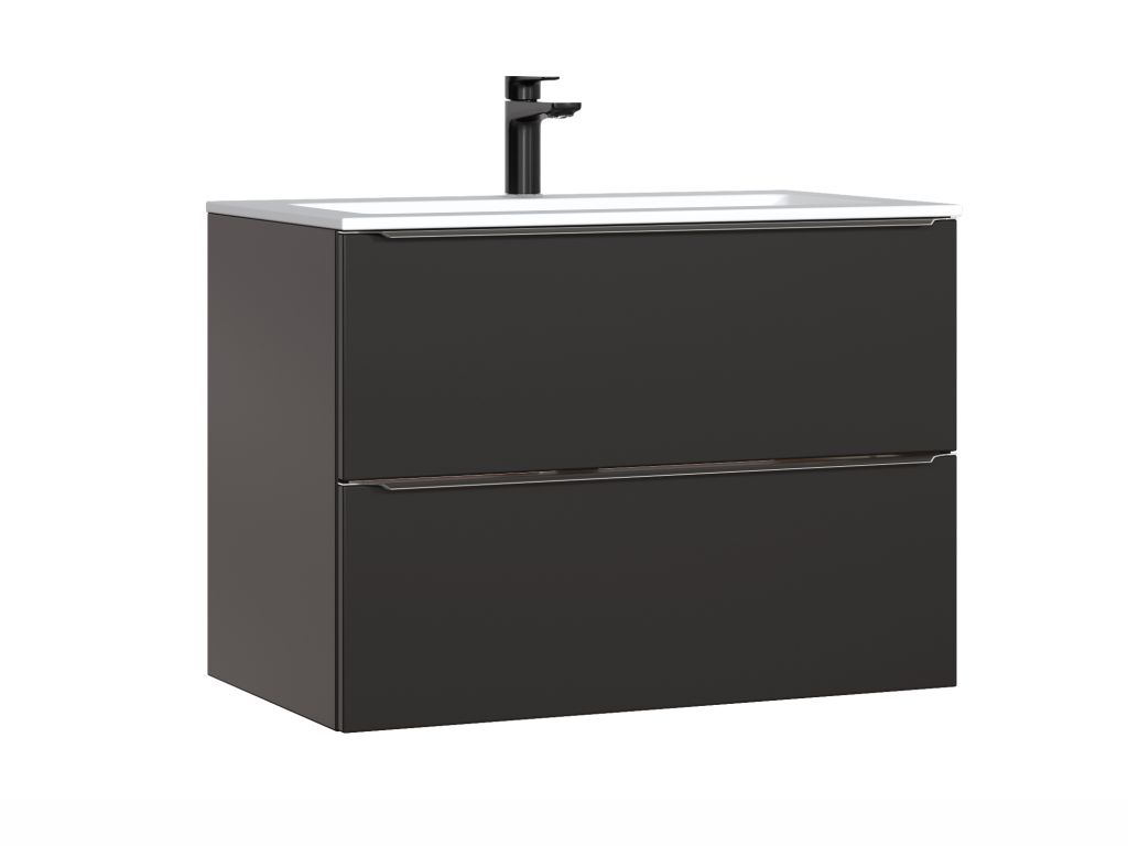 MAXIVA Závěsná skříňka pod umyvadlo - CAPRI 821, šířka 80 cm, černá
