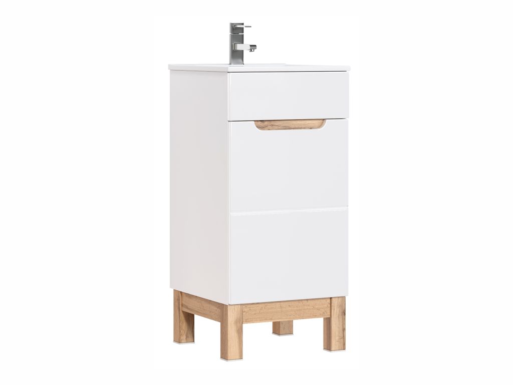MAXIVA Stojatá skříňka pod umyvadlo - BALI 823 white, šířka 40 cm, bílá/dub votan