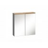 Závěsná skříňka se zrcadlem - BALI 840 grey, šířka 60 cm, grafit/dub votan